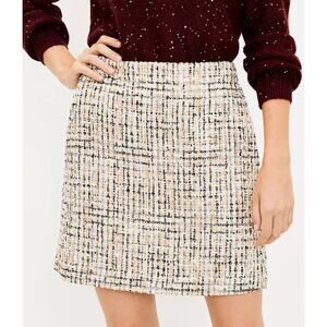 LOFT Metallic Shimmer Tweed Skirt